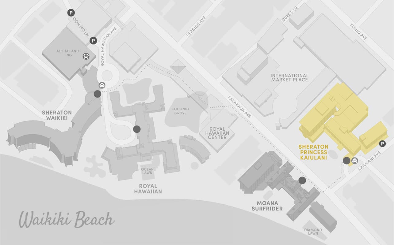 シェラトン・プリンセスカイウラニ・ワイキキ・ビーチ マップ